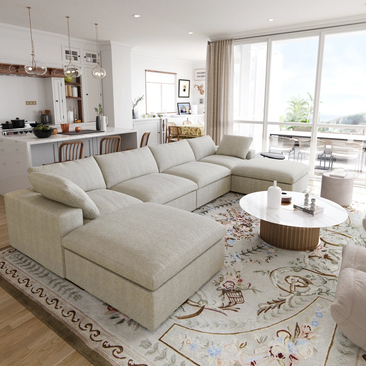 Sdorens Modular Convertible Cloud Couch U Shaped Sofa