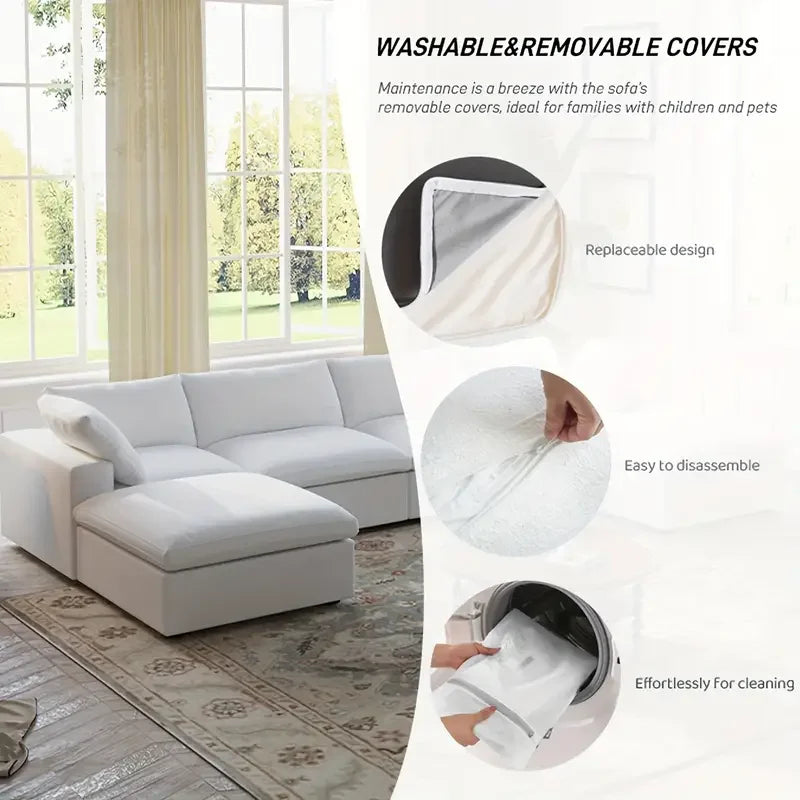 Sdorens Modular Convertible Cloud Couch U Shaped Sofa