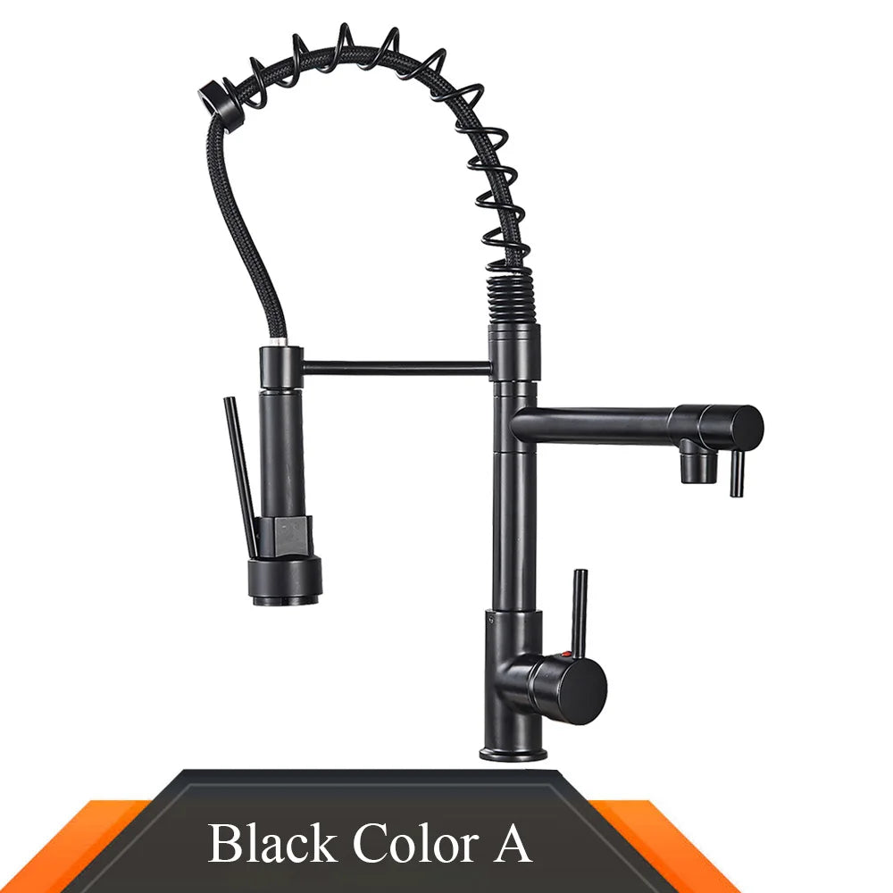 Rozin Pull Down Kitchen Faucet Mount Hot Cold Water Mixer