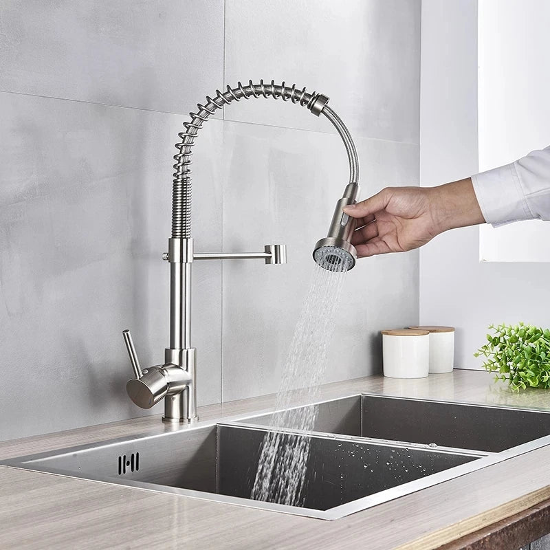 Dfrkjhre Kitchen Faucet Pull Out Deck Mounted Mixer Tap