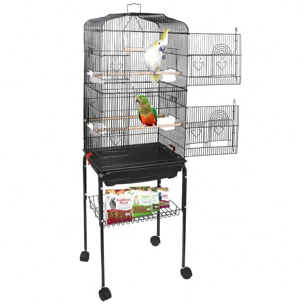 Everyday EssentialsOnline Rooling Bird Cage With Stand Tray