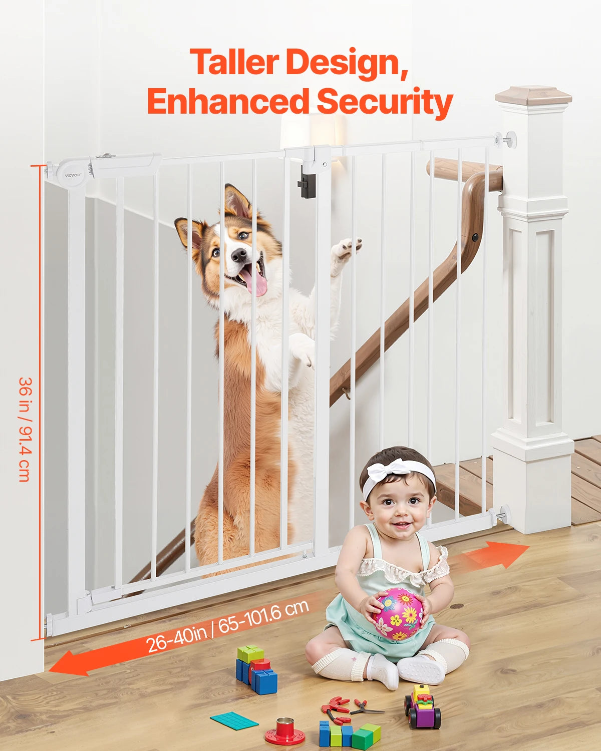 SucceBuy Baby Gate Walk Thru Pressure Mount For Doorways