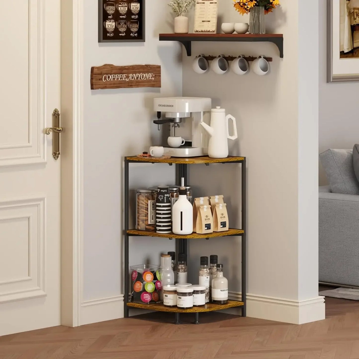 Everyday EssentialsOnline Coffee Bar Shelf 3 Tier Stand