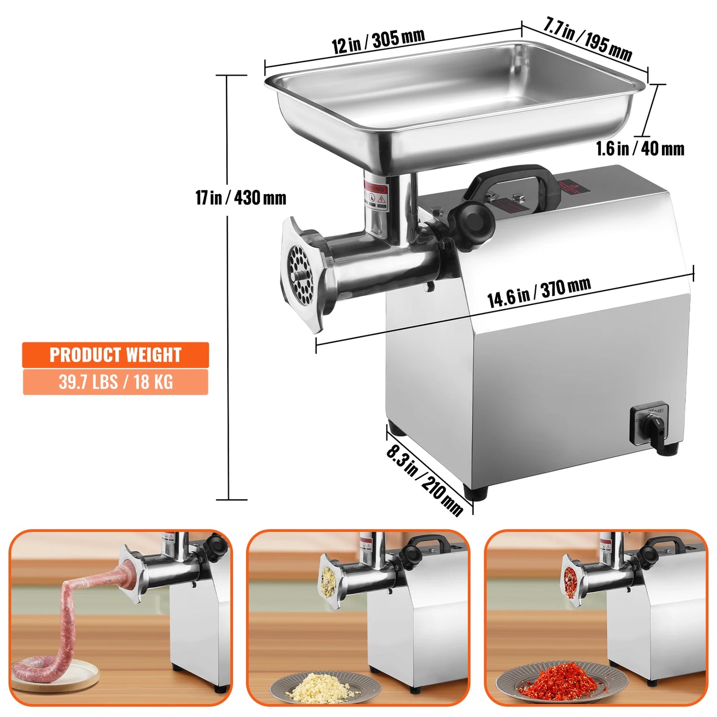 VEVOR Electric Meat Grinder Sausage Maker Filler Mincer