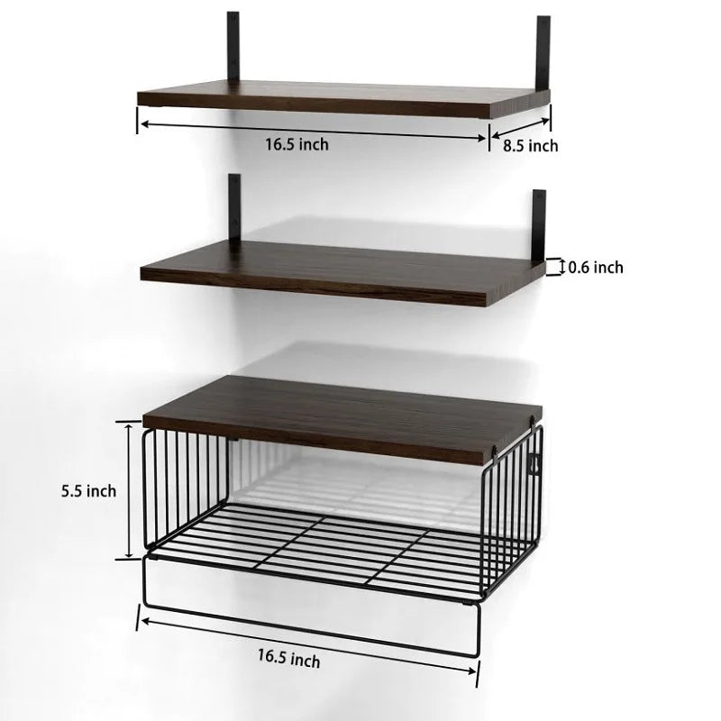 Hign-concerned Triple Tier Wall Mounted Floating Shelves