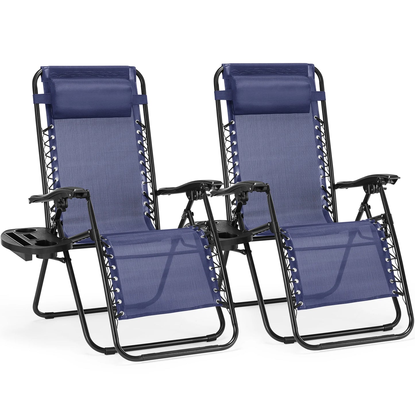 JHK Zero Gravity Recliner Set 2 Patio Lounge Chairs