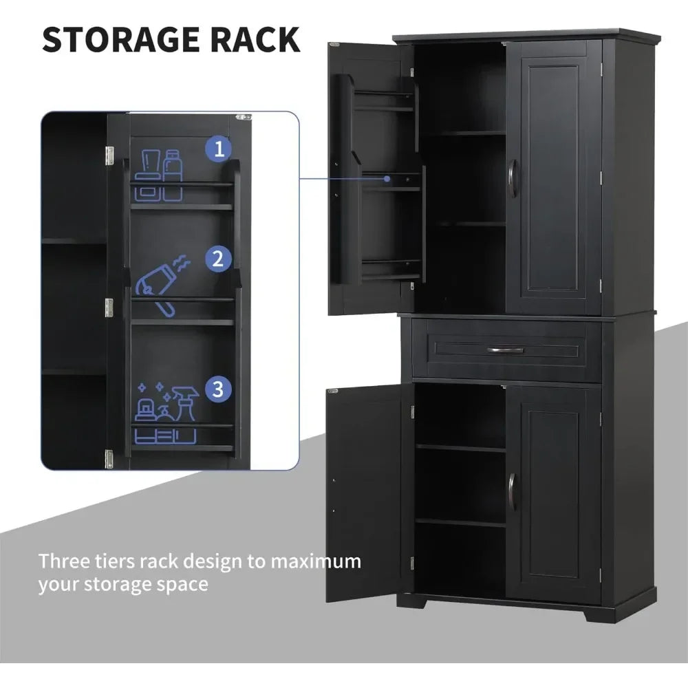Guangbai Bathroom Storage Cabinet With 4 Doors Freestanding