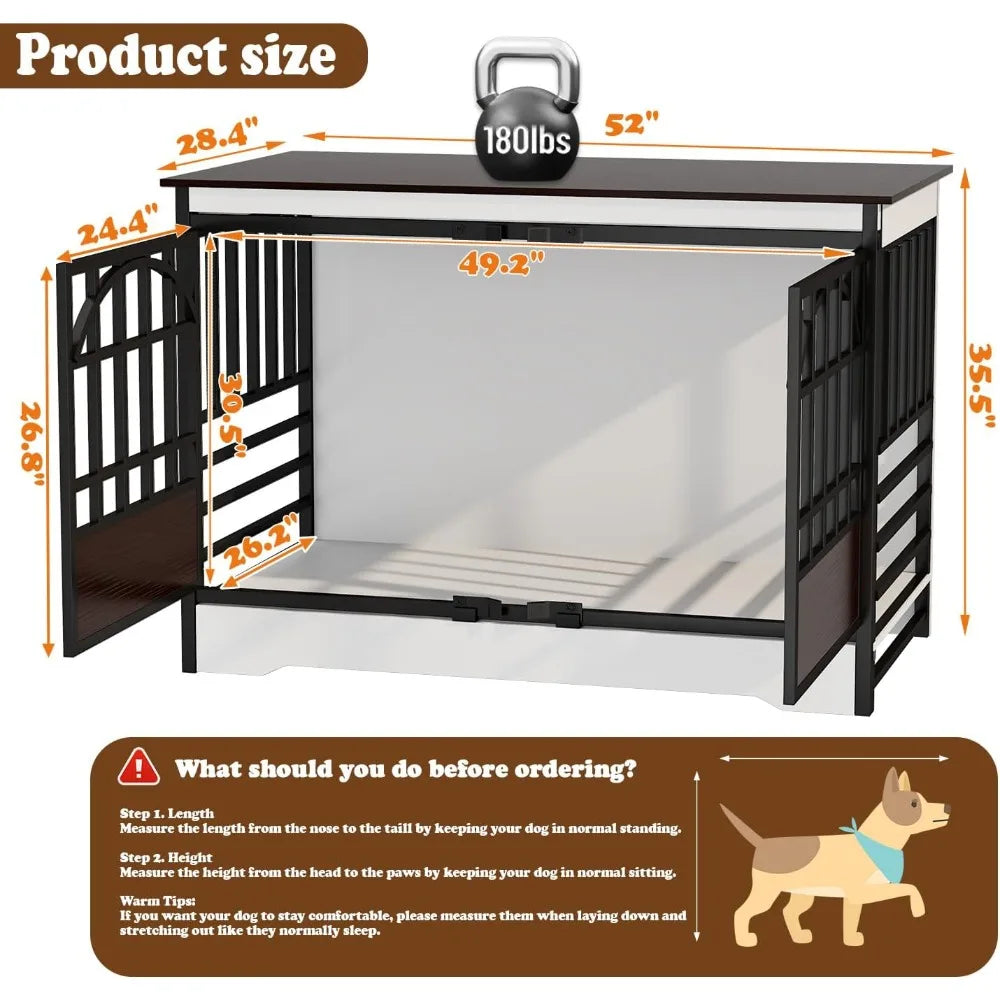 DAFIFY Heavy Duty Dog Crate Indoor Kennel Extra Large