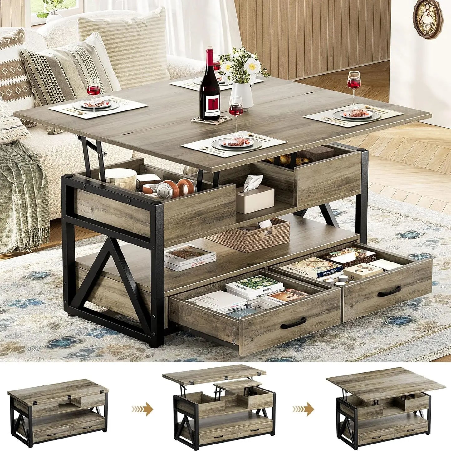 Everyday EssentialsOnline Lift Top Coffee Table Storage