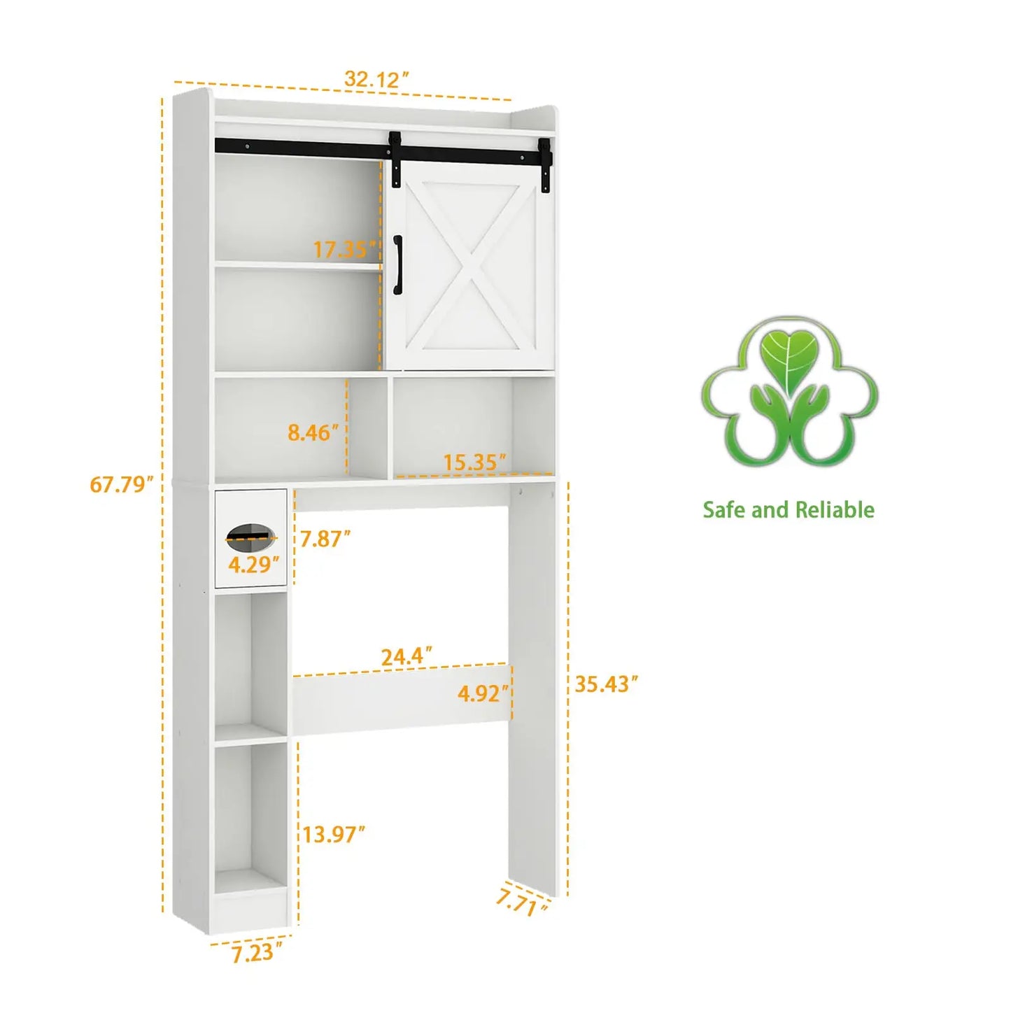 Vabches Over Toilet Storage Cabinet With Sliding Door