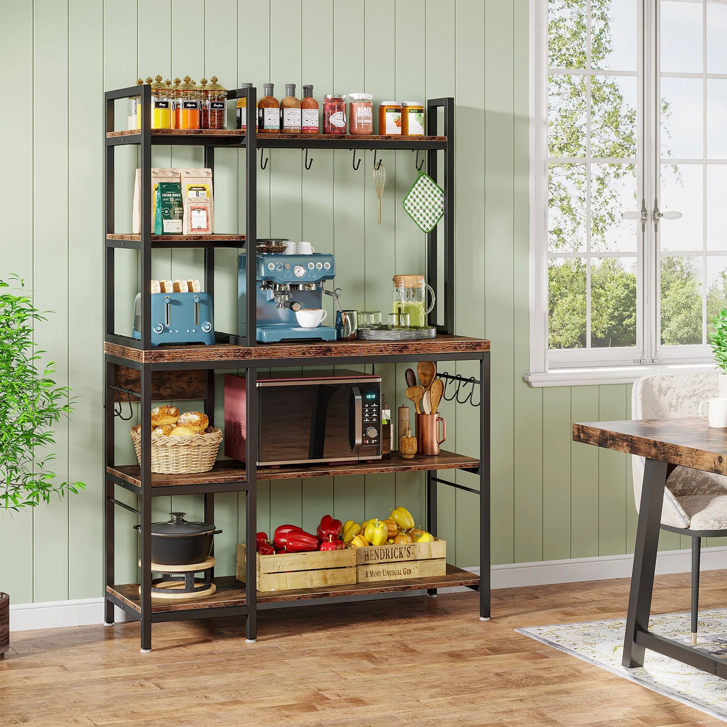 Tribesigns Kitchen Bakers Rack With Storage Shelves