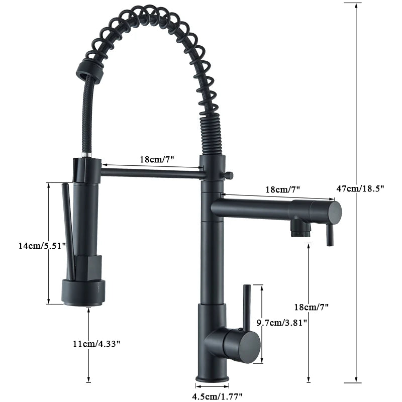 Rozin Pull Down Kitchen Faucet Mount Hot Cold Water Mixer