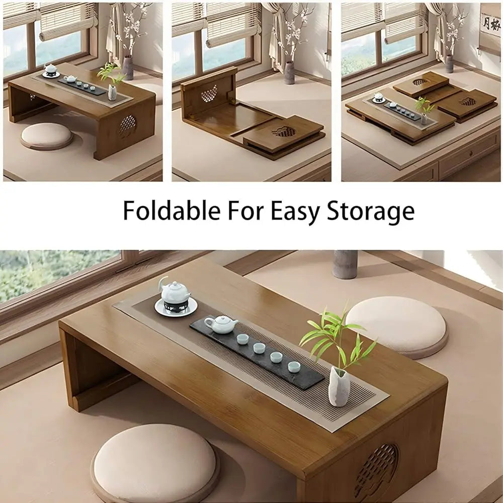 Folding Coffee Table Foldable Japanese Floor Table Low Table For Living Room,Dining Room,Tea,Tatami,Home Decoration