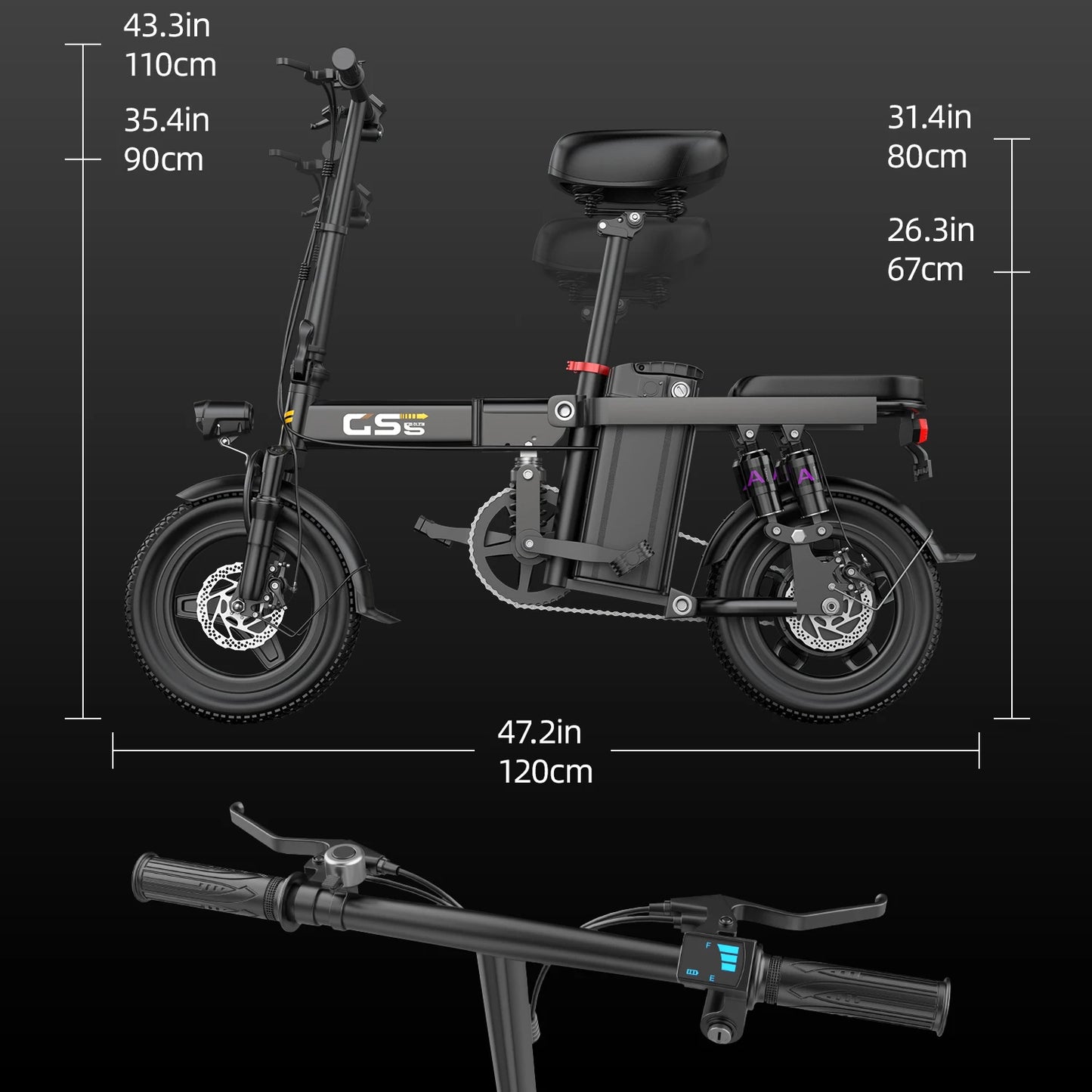 Everyday EssentialsOnline Folding Electric Bike 750W Battery