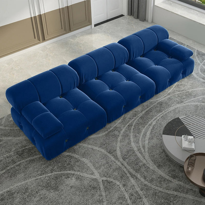 Sdorens Minimalist Modular Sectional Sofa Velvet Three Seats