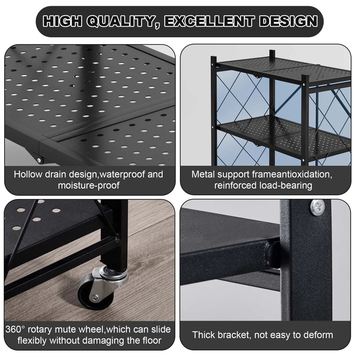 HiMIS Carbon Steel Kitchen Rack Floor Standing Organizer