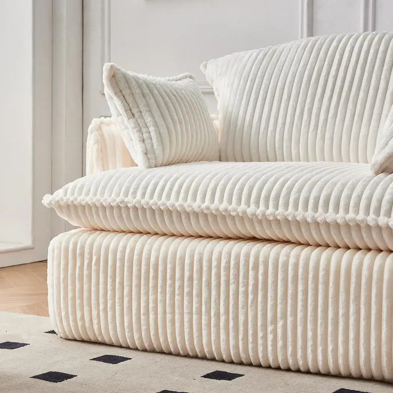 Convertible Compressed Sofa Chair with Ottoman, Modern Corduroy Fabric Armchair for Small Spaces, Living Room, Dorm, or