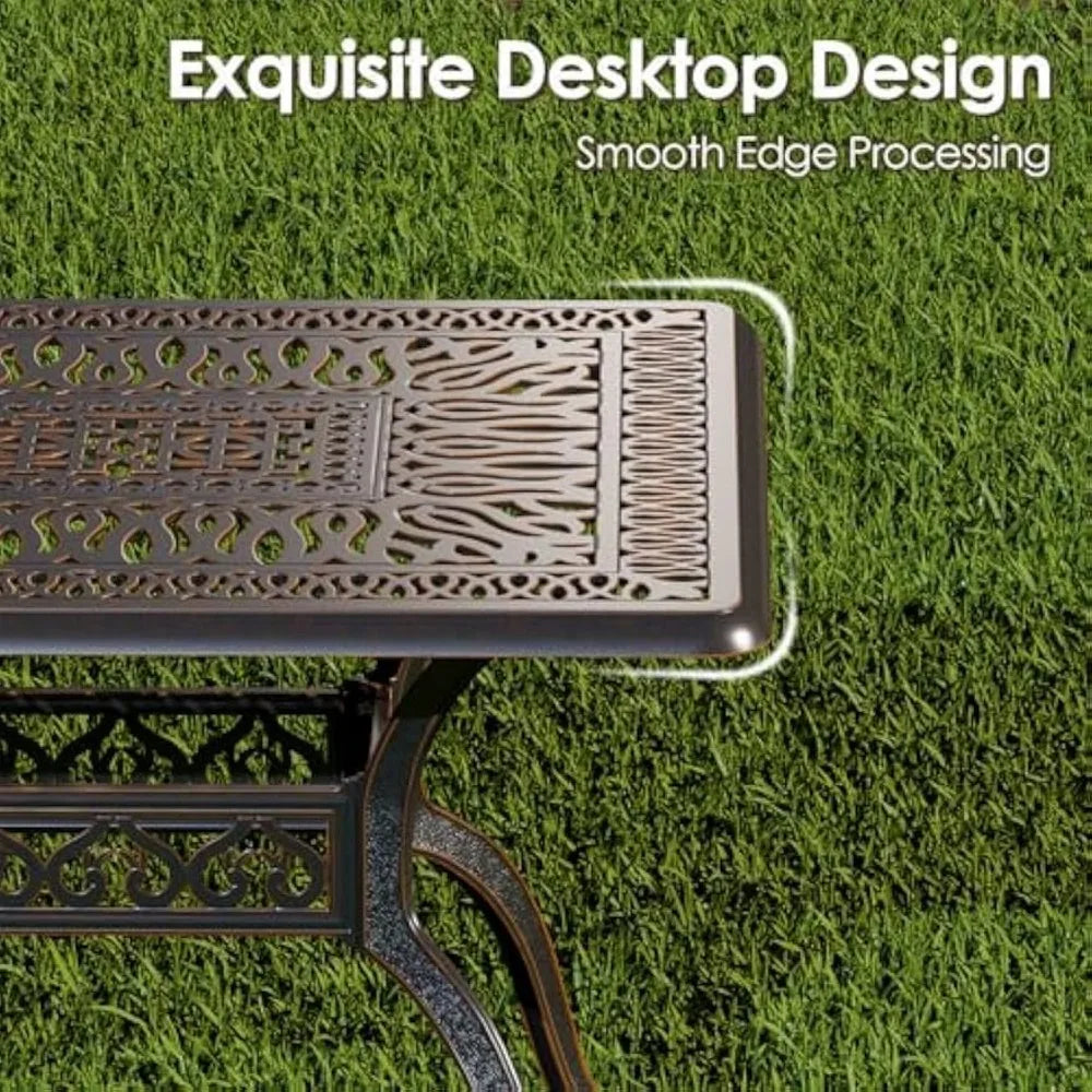 Angduo Retro Outdoor Dining Table Set With Six Chairs