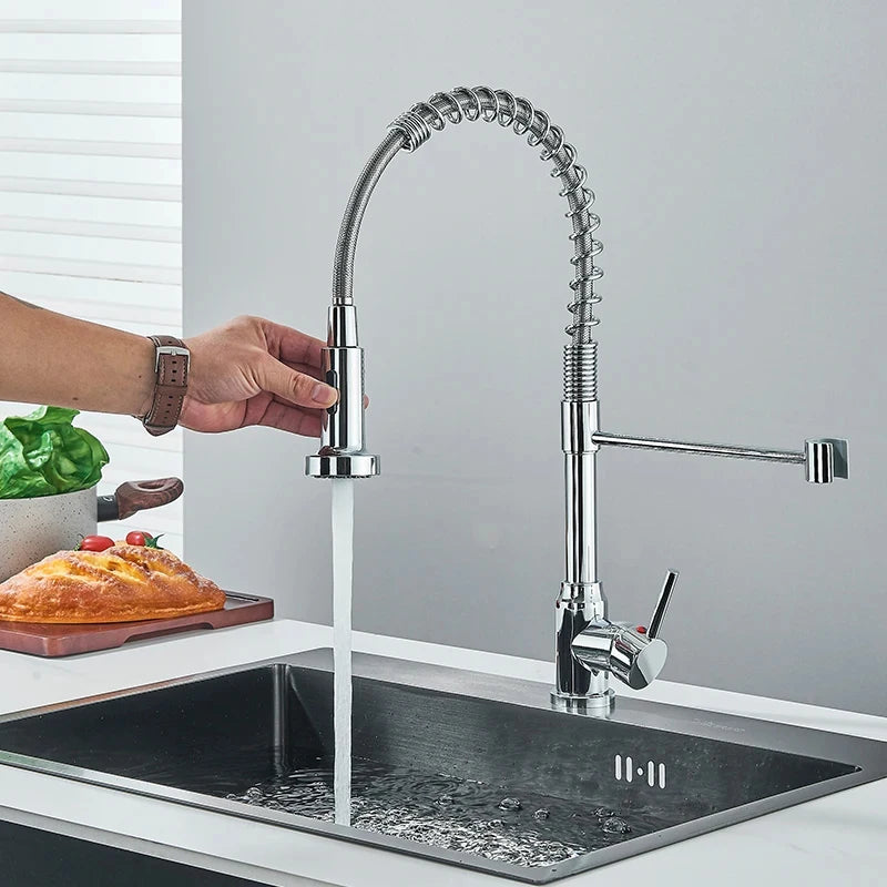 Wanmivezlo Pull Down Kitchen Faucet Stainless Steel Handle