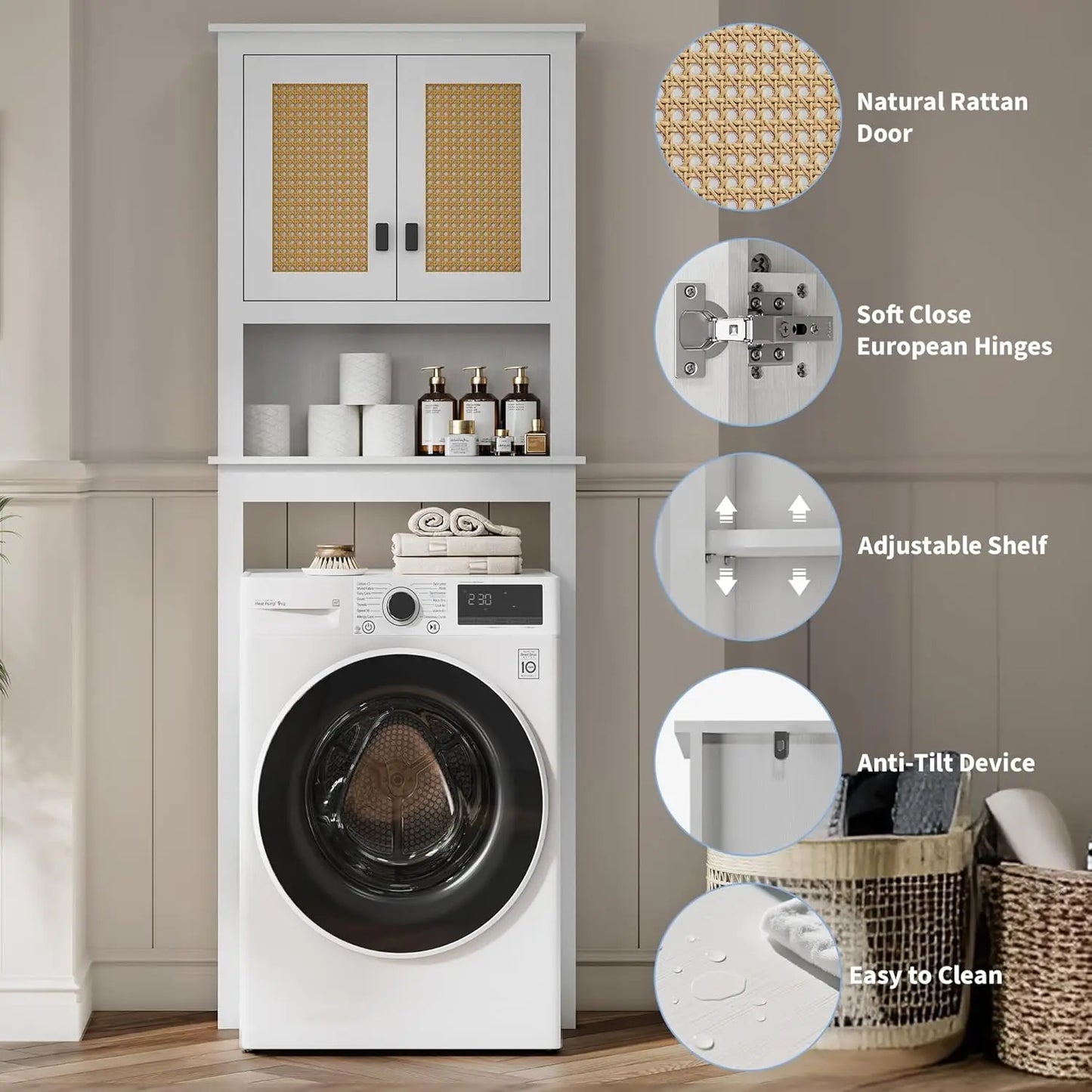Everyday EssentialsOnline Over Toilet Cabinet With Rattan