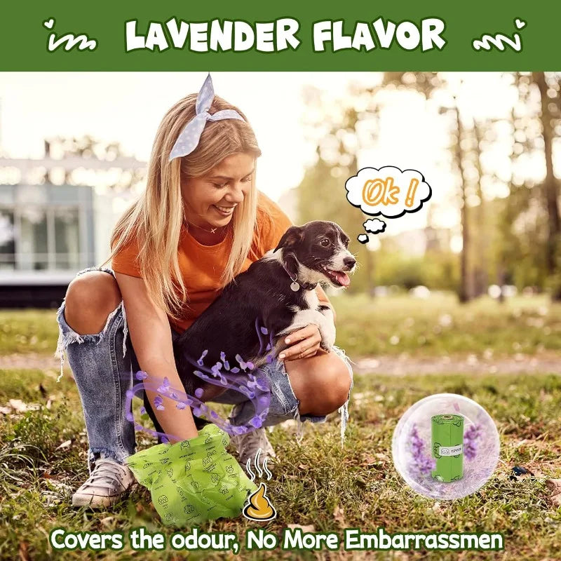 Dog Litter Thick Poop Bag Set With Dispenser And Leash Clip