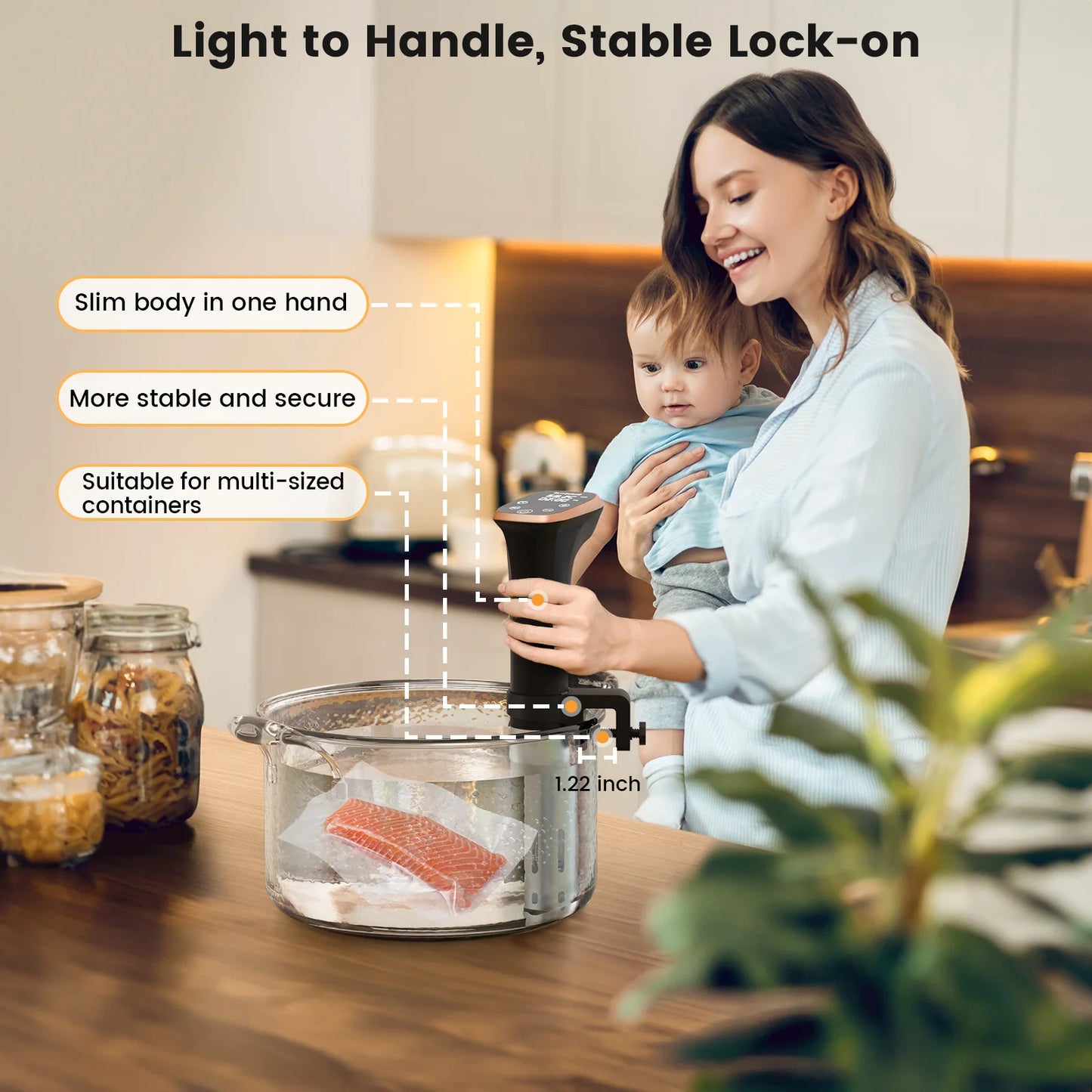 Blitzhome Waterproof Slow Cooker with WiFi Connectivity for Kitchen