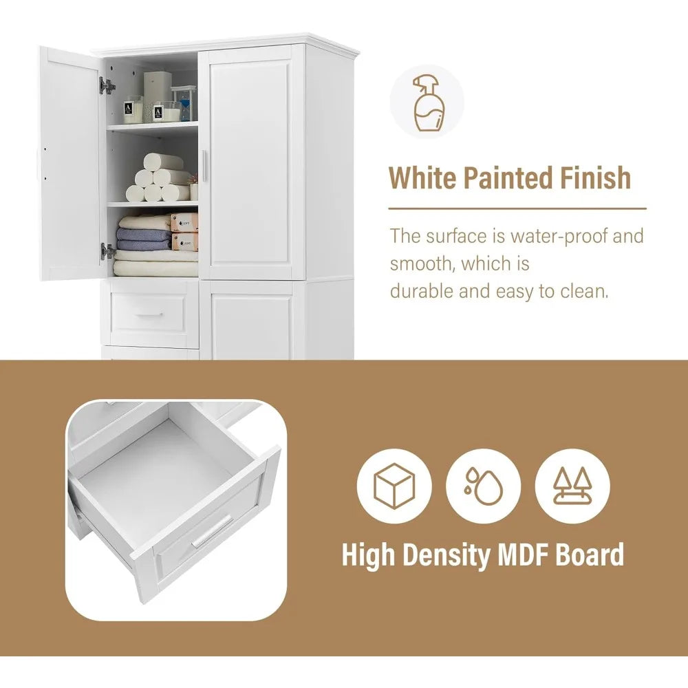 Guangbai Cabinet With Doors And 3 Drawers Storage Organizer