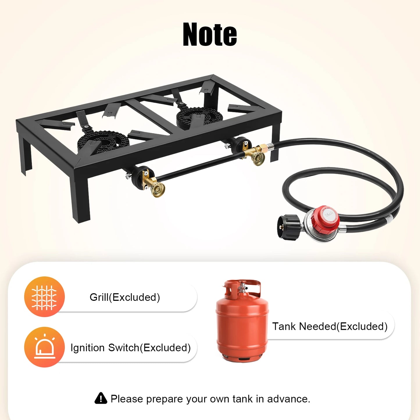 Portable 8000W Double Burner Gas Stove For Patio And Camping