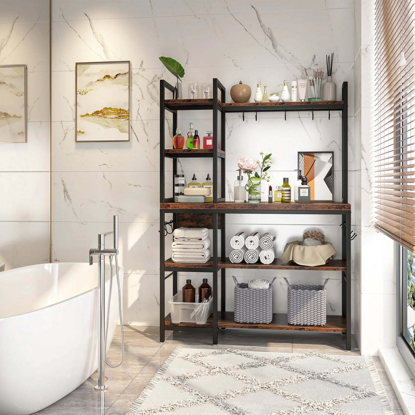 Tribesigns Kitchen Bakers Rack With Storage Shelves