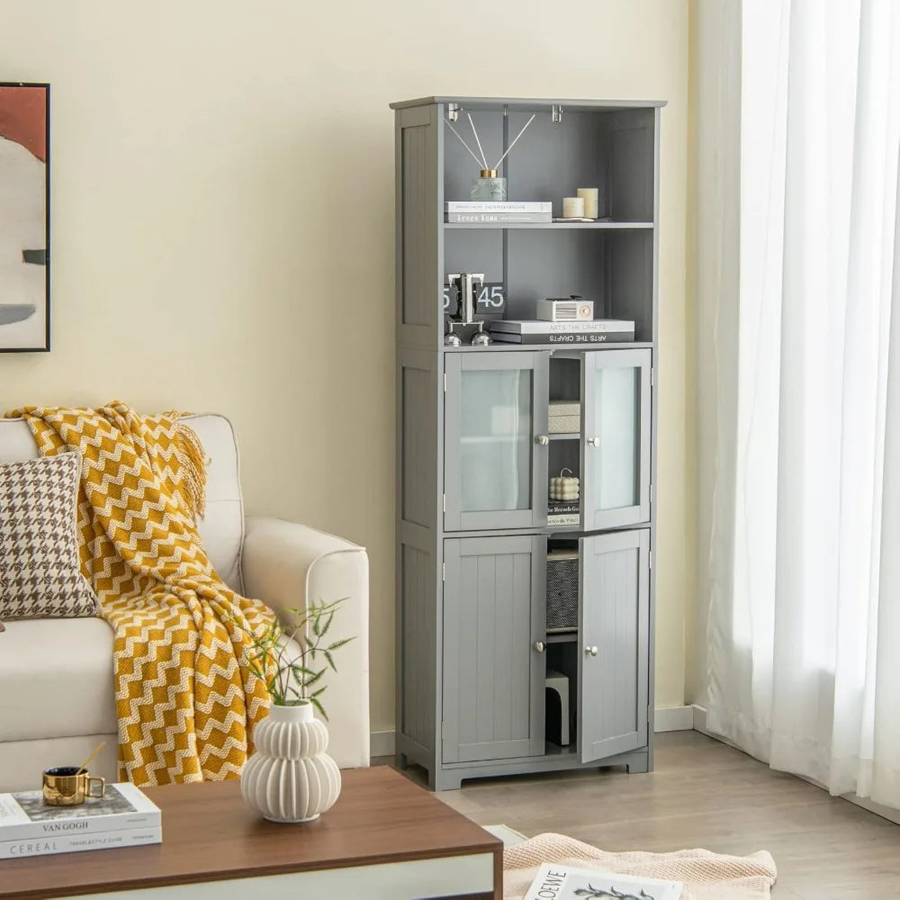 Bathroom Storage Cabinet Pantry With Adjustable Shelves