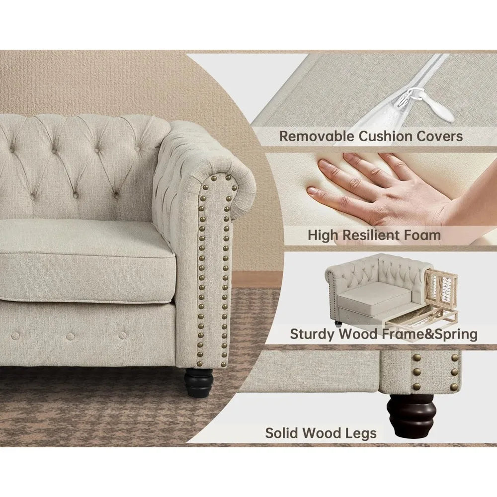 Everyday EssentialsOnline Chesterfield Sofa Set Tufted