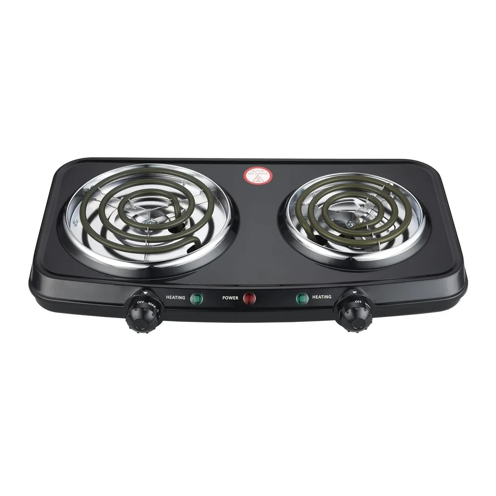 XMSJ Portable Double Burner Hot Plate 1800W Adjustable Temperature