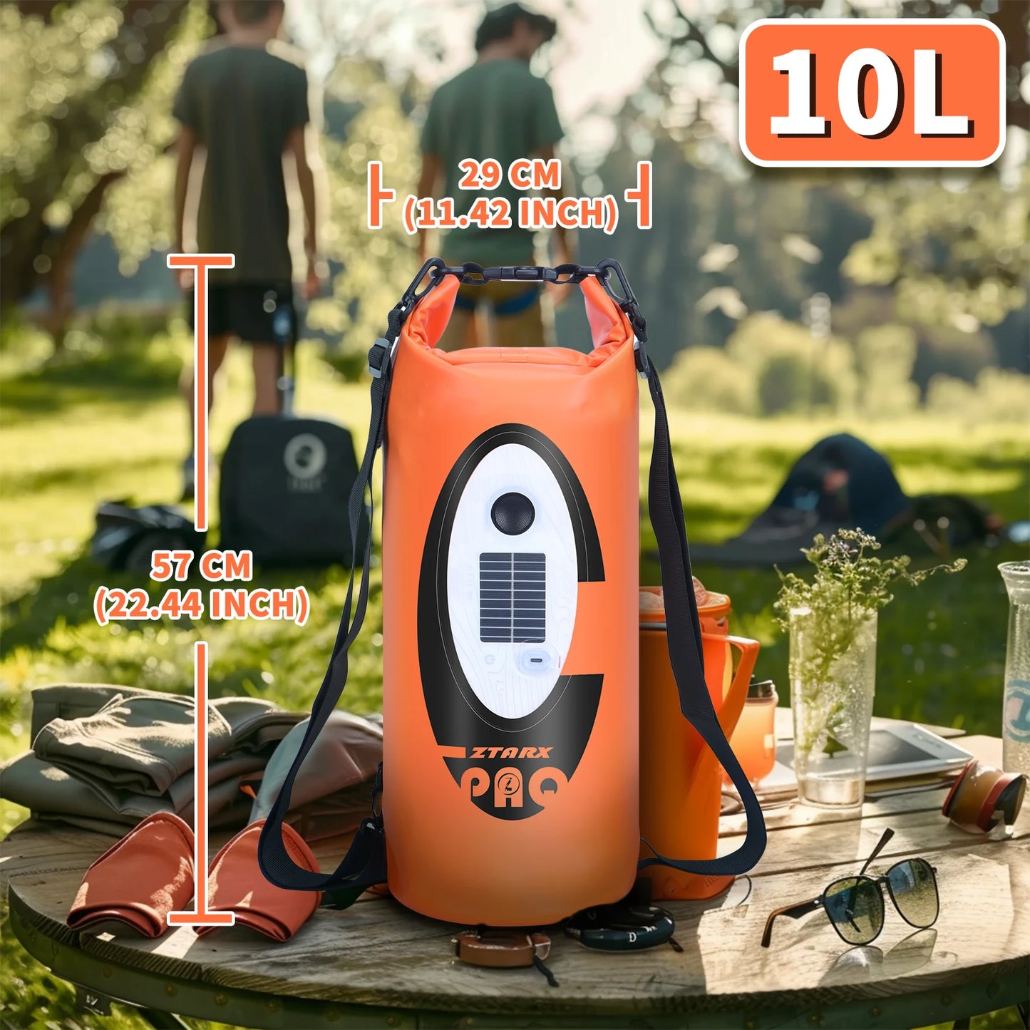 Selorss Solar Waterproof Hiking Backpack Bluetooth Speaker