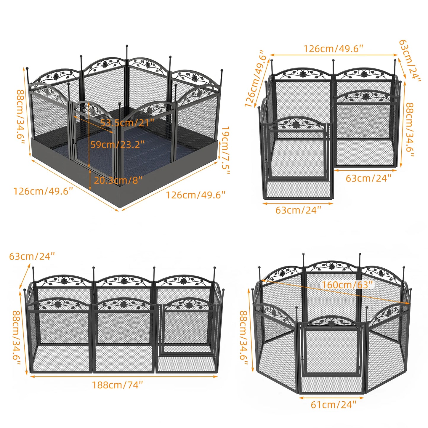 Bingopaw 8 Panel Heavy Duty Dog Playpen With Waterproof Pad