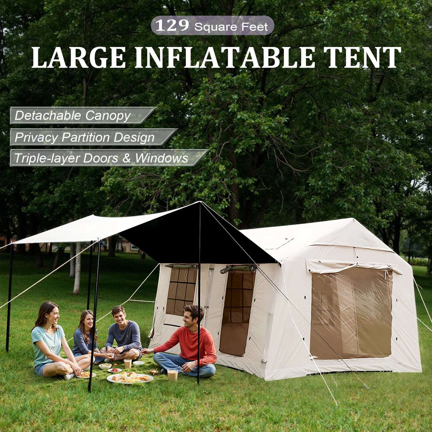 Everyday Essentials Inflatable Camping Tent Blackout Canopy
