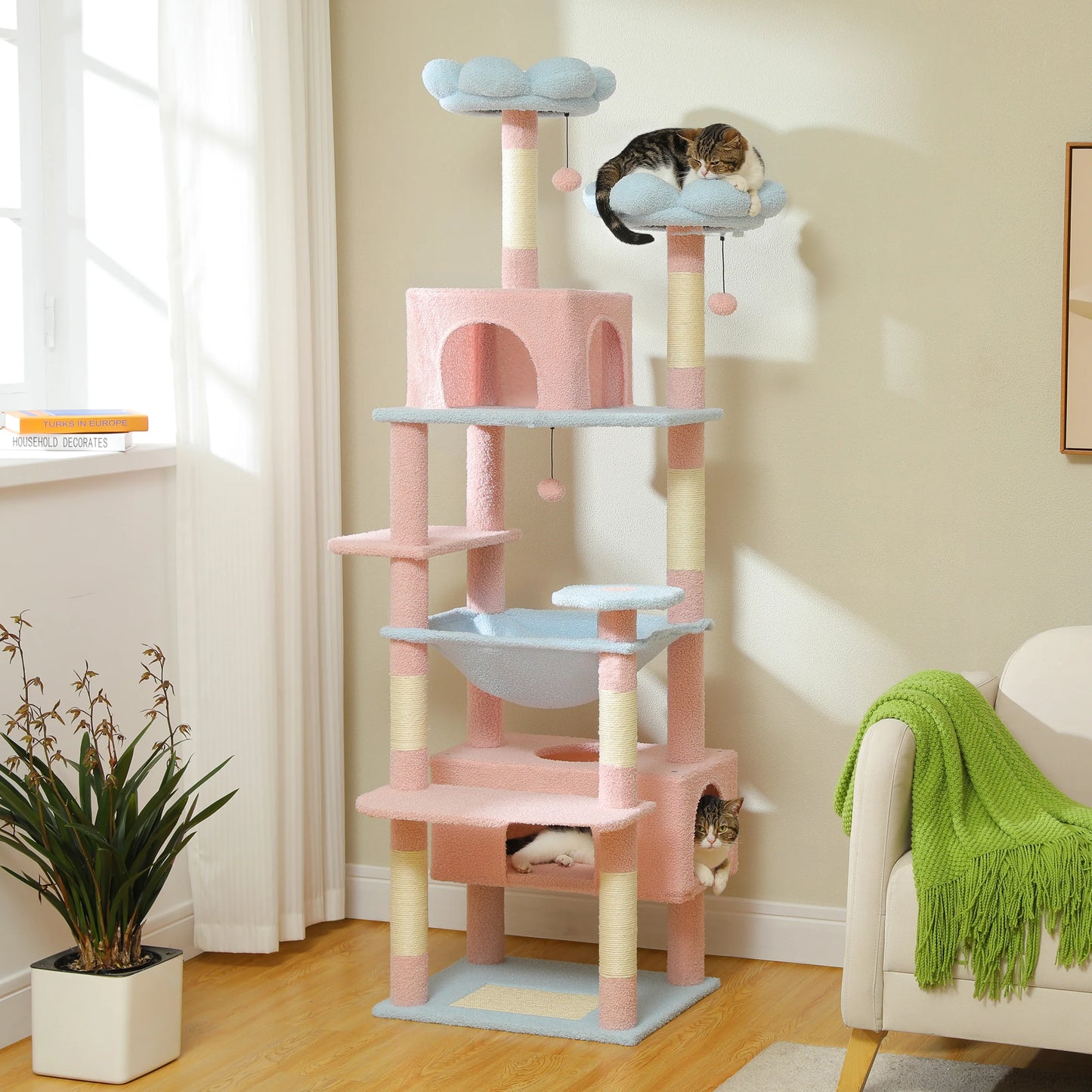 PAWZ Road Multi Level Cat Tower With Sisal Posts Indoor