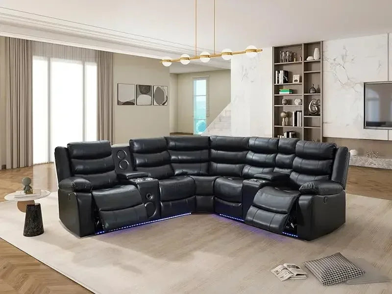 YUJINGXI RPD4 Reclining Sectional Sofa With USB Port