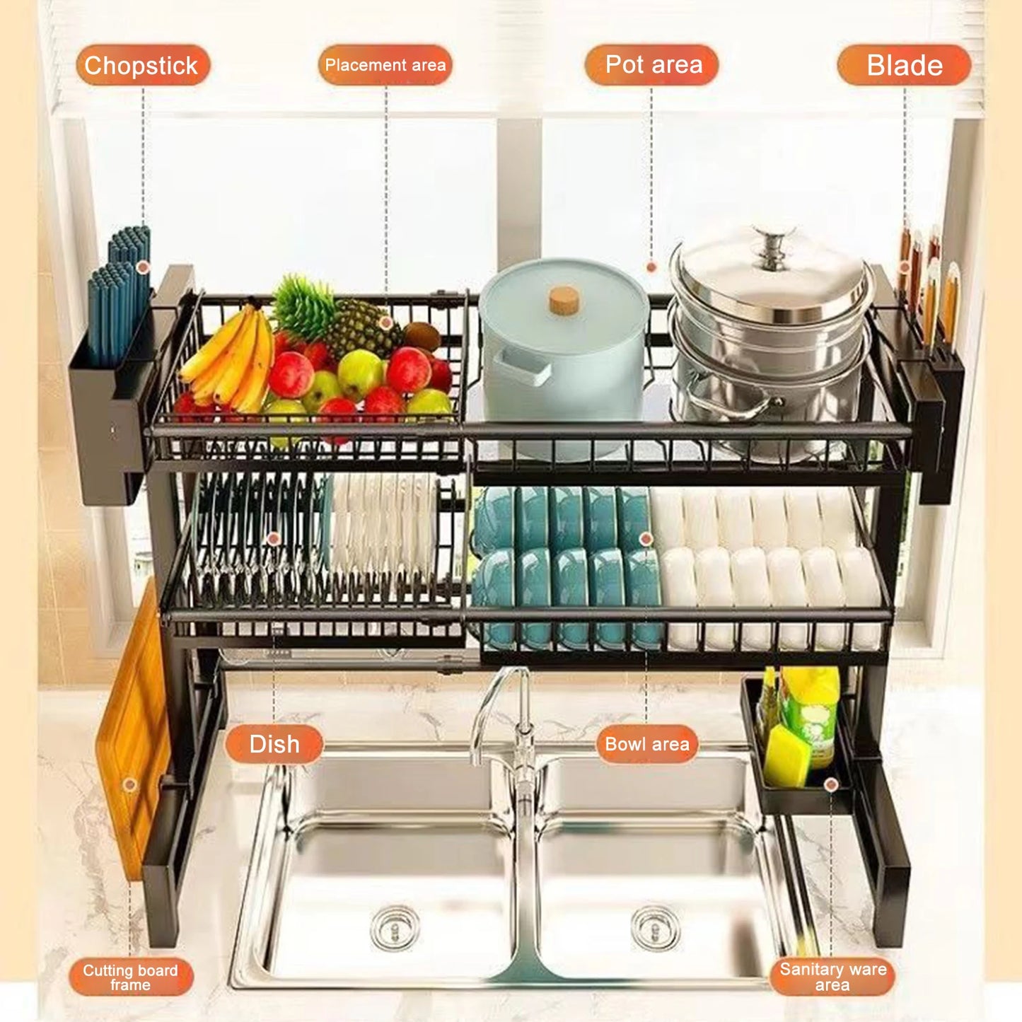 Everyday EssentialsOnline 2 Tier Over Sink Storage Rack Pro