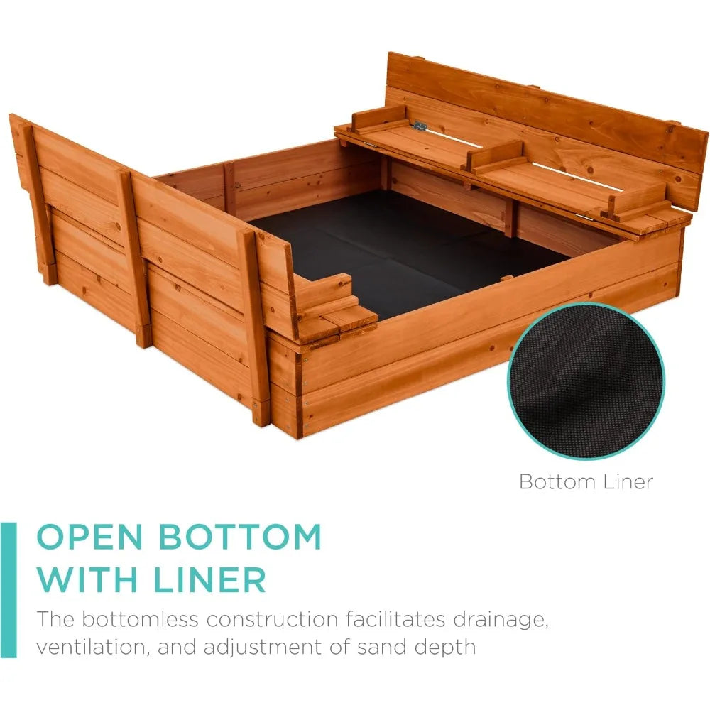 Hign Concerned Cedar Wooden Kids Outdoor Sandbox Benches