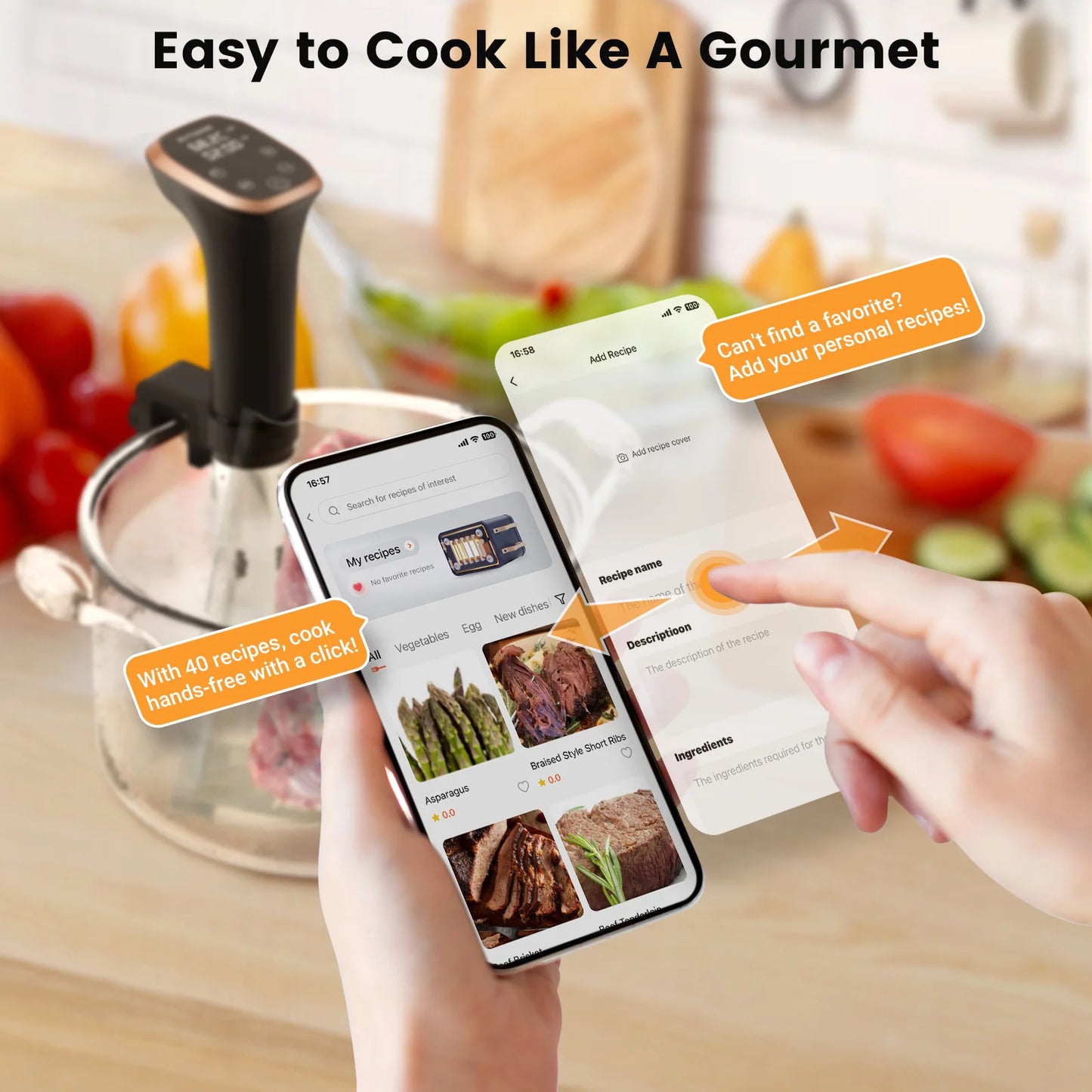 Blitzhome Waterproof Slow Cooker with WiFi Connectivity for Kitchen