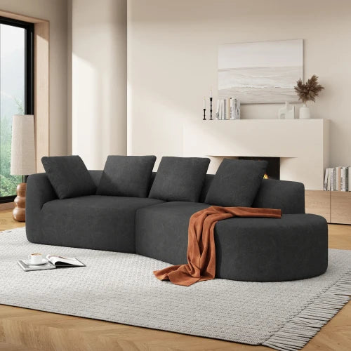 MLG Curved Sectional Sofa Modern LShaped 2 Piece Set