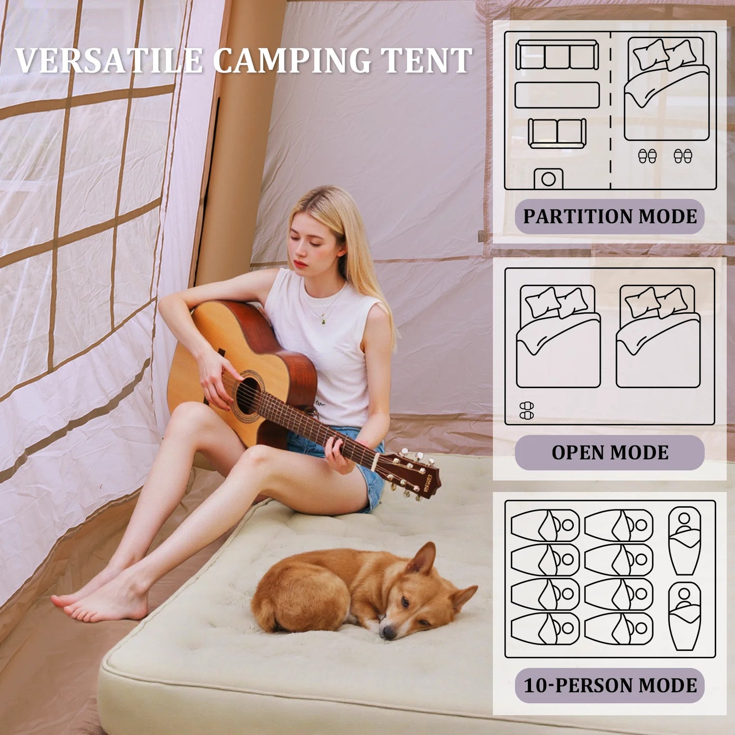Everyday Essentials Inflatable Camping Tent Blackout Canopy