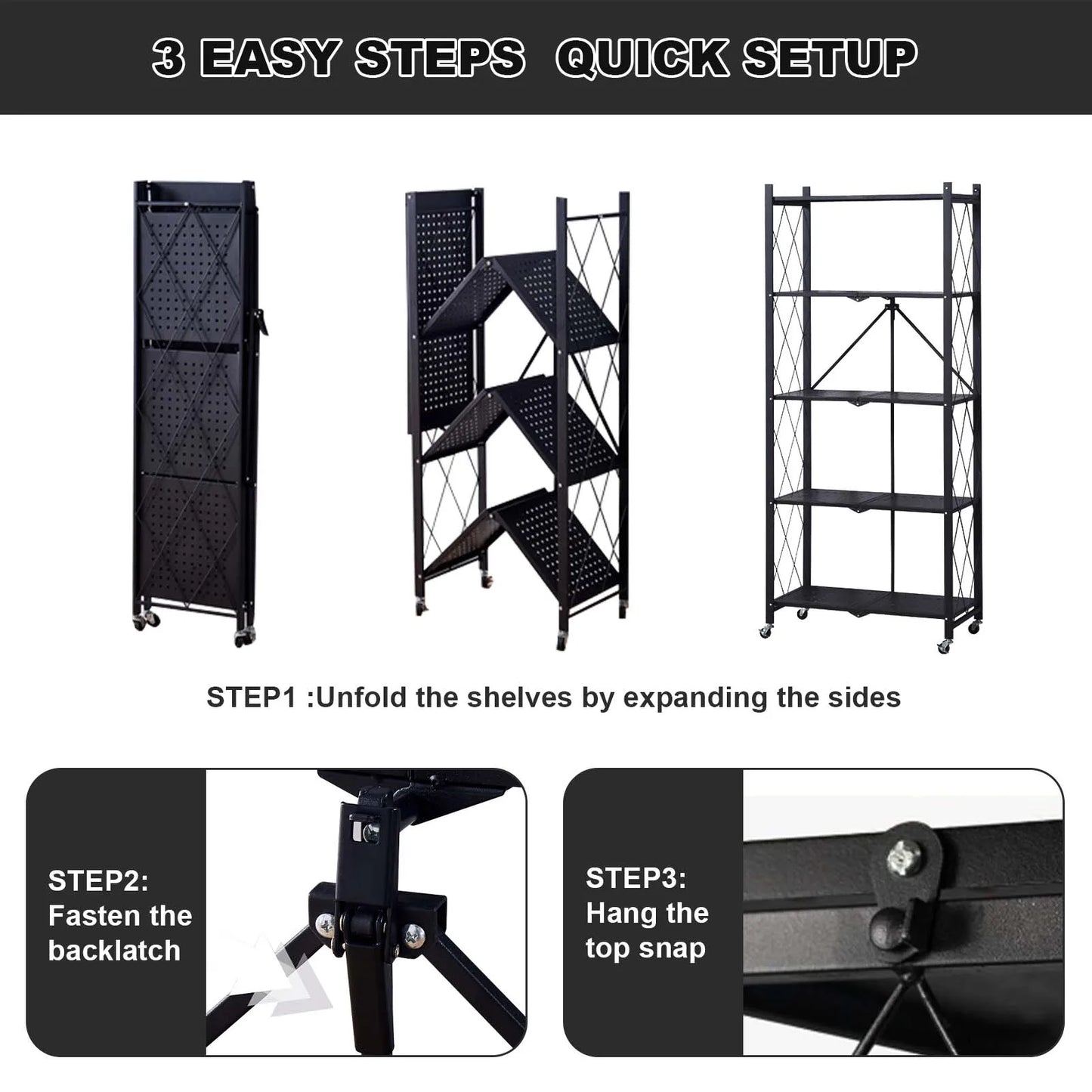 HiMIS Carbon Steel Kitchen Rack Floor Standing Organizer