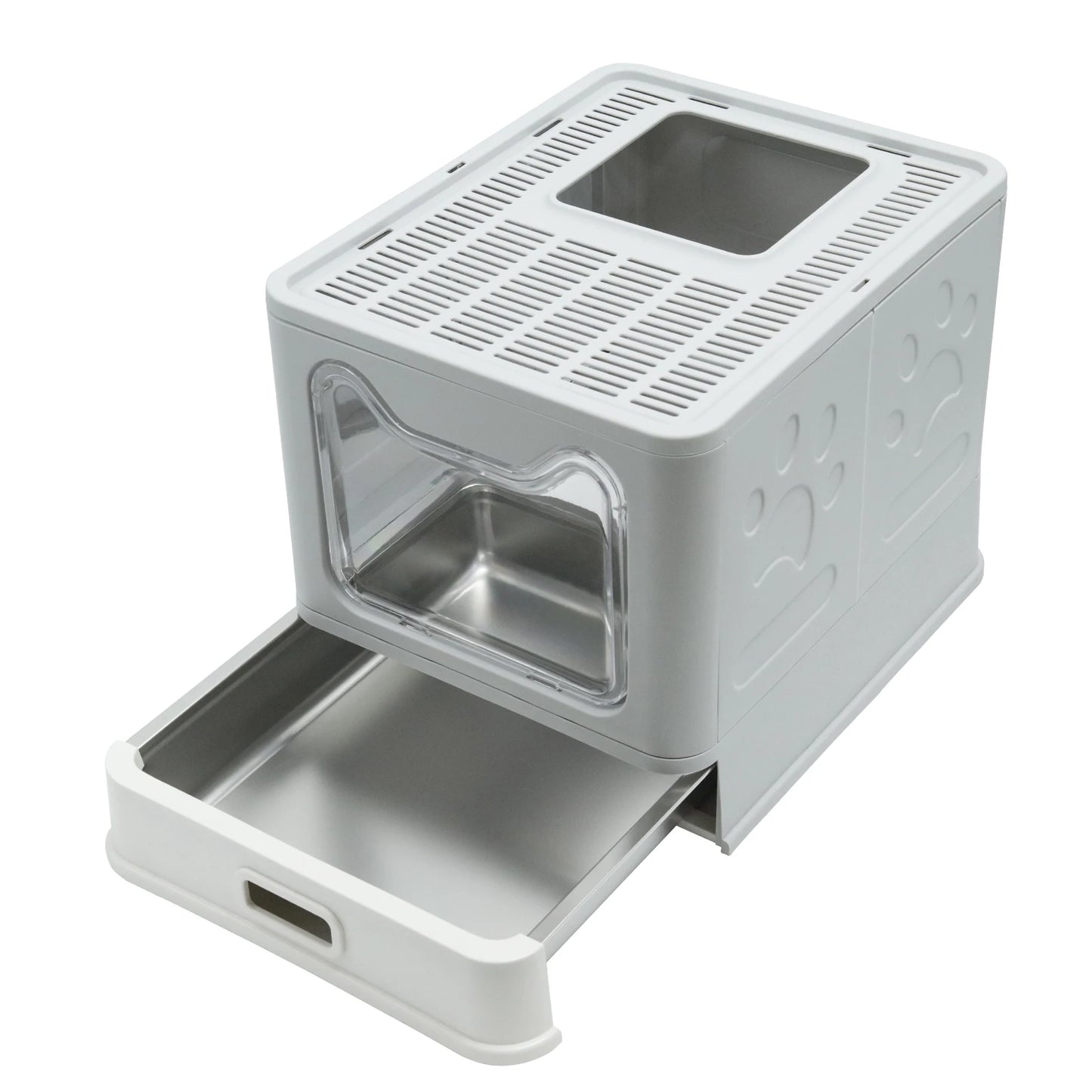 Bingopaw Stainless Steel Cat Litter Box With Lid Kittens