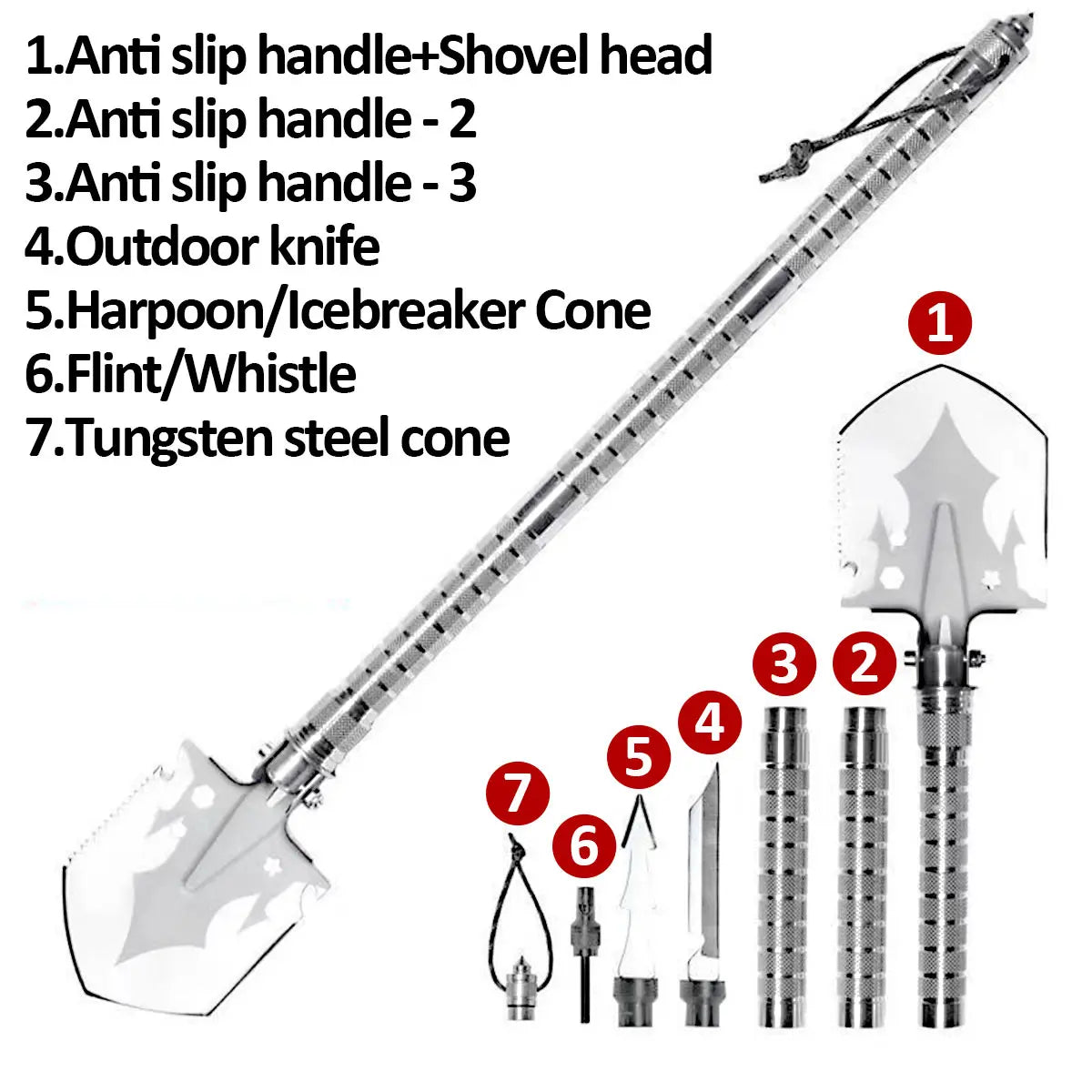 Detachable Foldable Military Shovel Outdoor Survival Gear