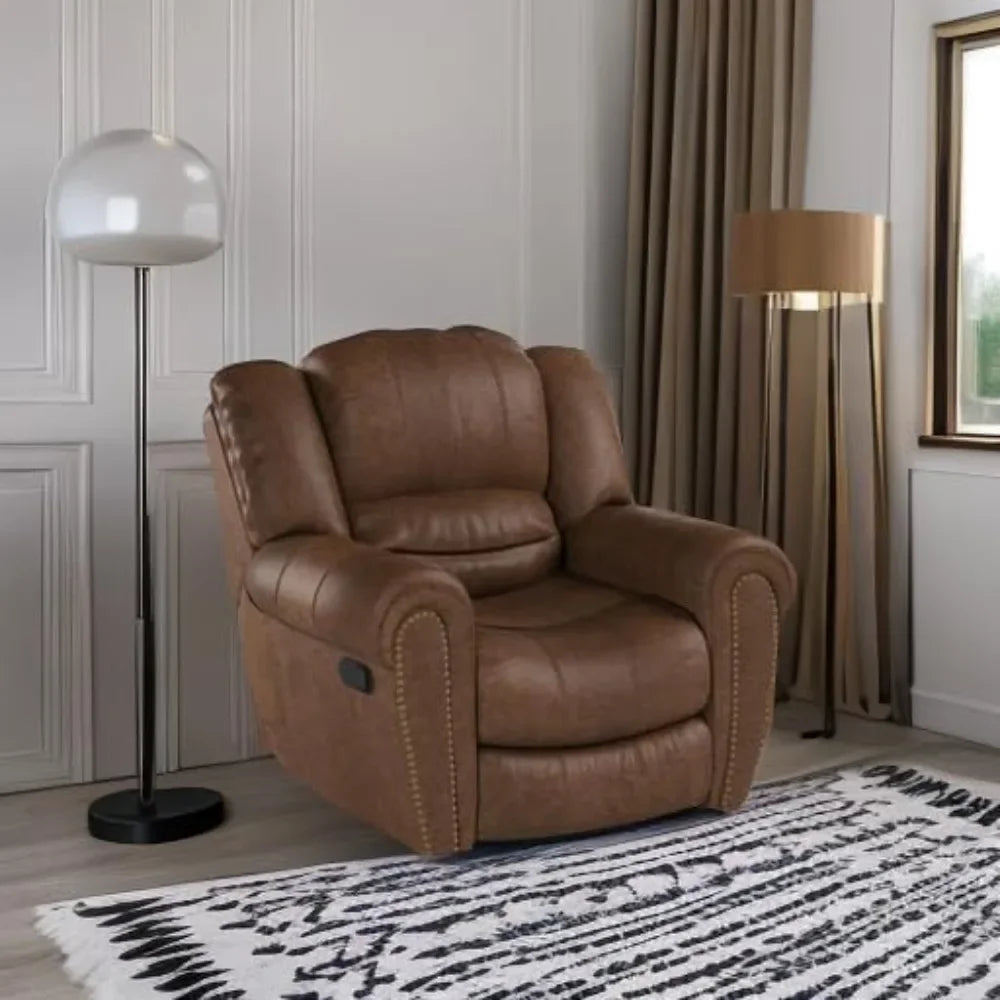 Leather Recliner Chair Classic Manual Recliner Living Room