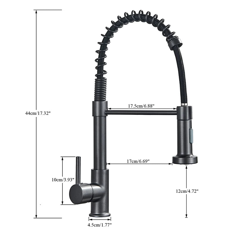 SAFLIHCAR Brushed Gold Kitchen Sink Faucet Pull-Down