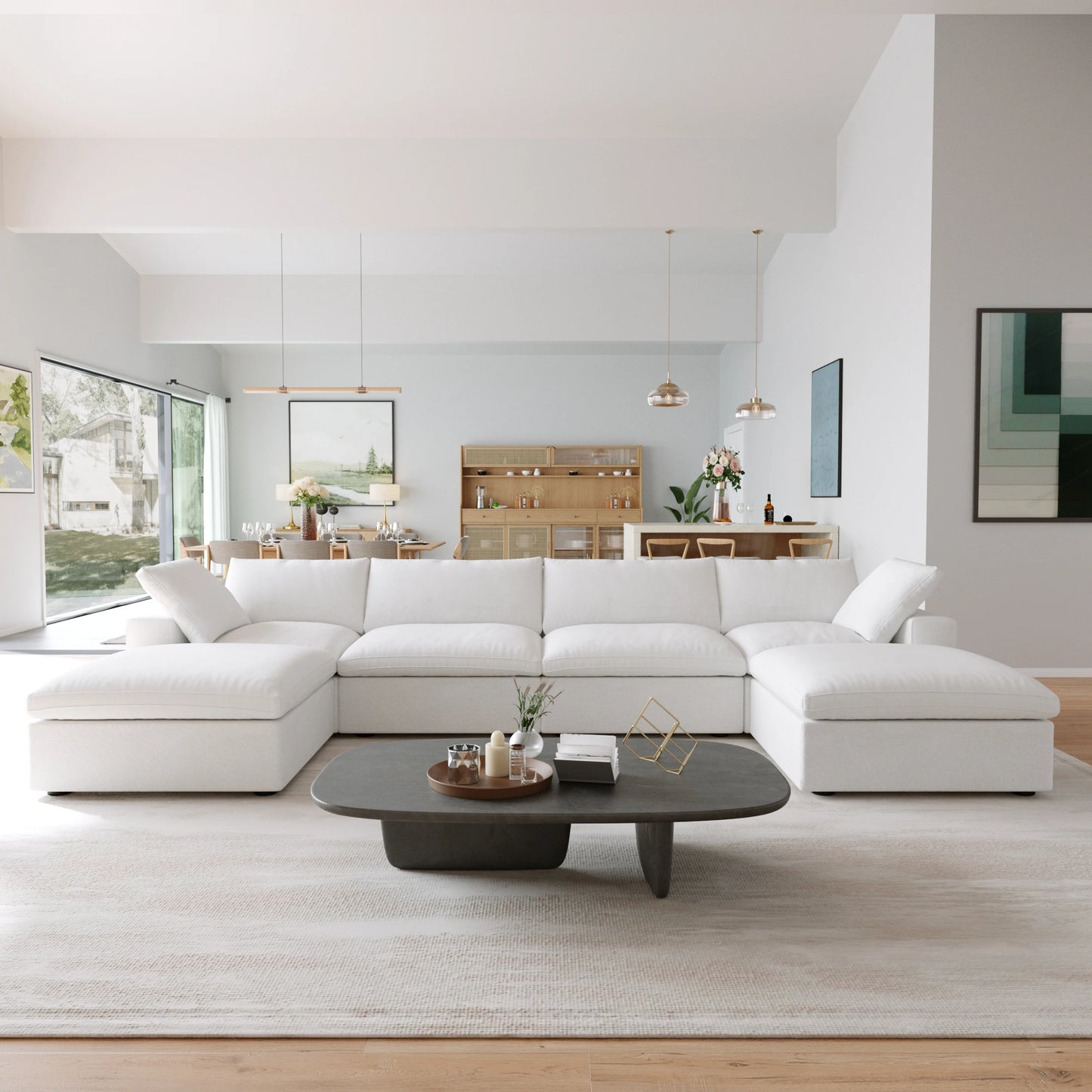 Sdorens Modular Convertible Cloud Couch U Shaped Sofa