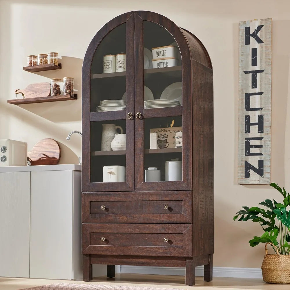 ANGDUO Arched Bathroom Cabinet 4 Tier Storage With Drawers