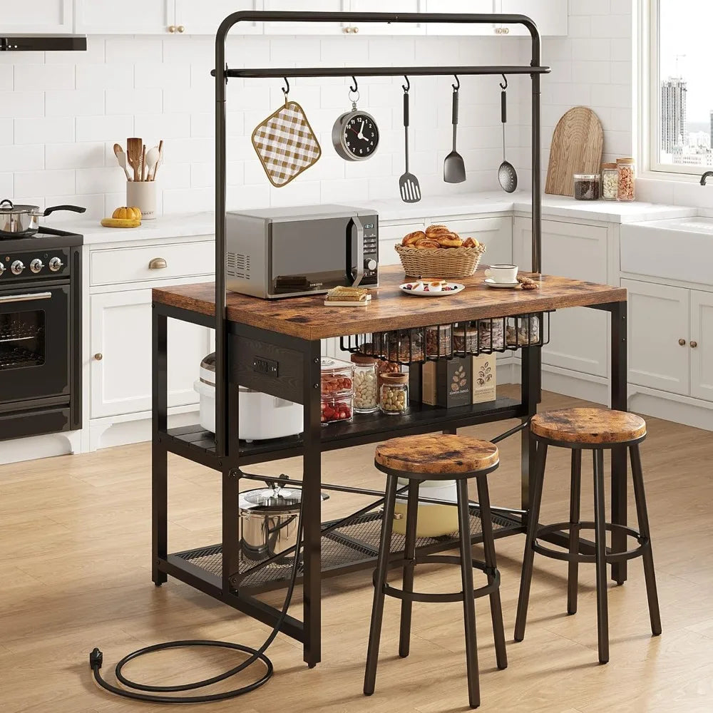Everyday EssentialsOnline Rustic Kitchen Island With Outlet